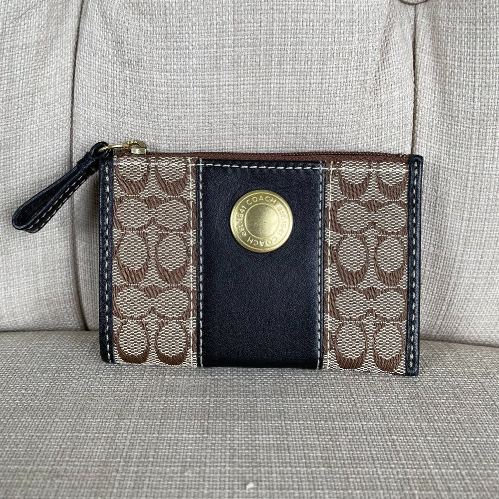 Classic Patterned Small Coach Wallet